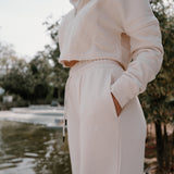 Chill Fit Cropped Zip Up Jumper - Vanilla