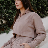 Chill Fit Wide Leg Pipped Joggers - Latte