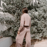 Chill Fit Wide Leg Pipped Joggers - Latte