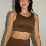 Sculpted Long Line Bra - Chocolate