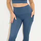 Sculpted Side Pocket Leggings - Cobalt