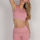 Sculpted Long Line Bra - Blush