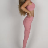 Sculpted Side Pocket Leggings - Blush