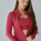 Sculpted Form Fit Jacket - Raspberry