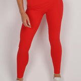 Sculpted Side Pocket Leggings - Scarlet