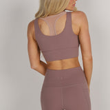 Sculpted Long Line Bra - Mauve