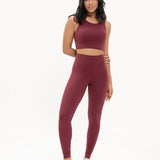 Sculpted Long Line Bra - Mulberry