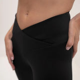 Sculpted X-Over Scrunch Bum Leggings - Black