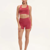 Sculpted High Waisted Biker Shorts - Raspberry