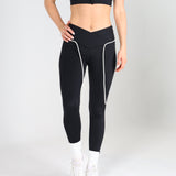 Sculpted 2.0 X Over Leggings with Rope - Black