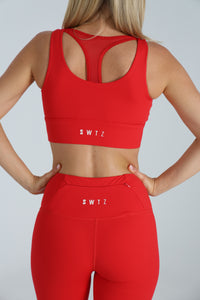 Sculpted 2.0 Long Line Bra - Scarlet