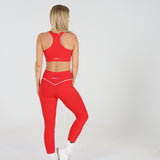 Sculpted 2.0 X Over Leggings with Rope - Scarlet