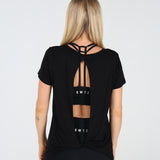 Soft Sway - Apex Twist Tee in Black