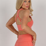 Sculpted Fine Line Bra - Coral