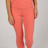 Sculpted High Waisted Leggings - Coral