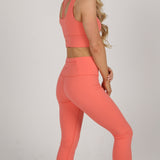 Sculpted High Waisted Leggings - Coral