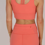 Sculpted Long Line Bra - Coral
