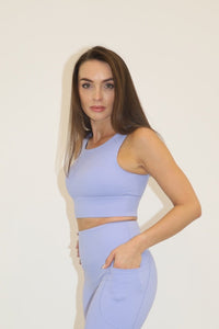 Sculpted Long Line Bra - Lilac