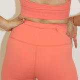 Sculpted High Waisted Leggings - Coral