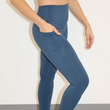 Sculpted Side Pocket Leggings - Cobalt