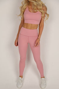 Sculpted High Waisted Leggings - Blush