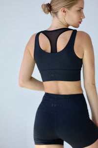 Sculpted Long Line Bra - Black