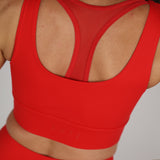Sculpted Long Line Bra - Scarlet