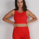 Sculpted Long Line Bra - Scarlet