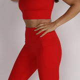 Sculpted Long Line Bra - Scarlet