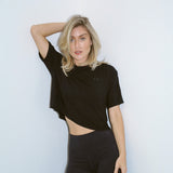 Soft Sway Crop T-Shirt - Black