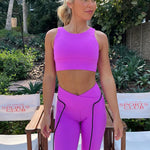 Sculpted 2.0 X Over Leggings with Rope - Bubblegum
