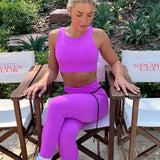 Sculpted 2.0 X Over Leggings with Rope - Bubblegum