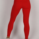 Sculpted Side Pocket Leggings - Scarlet