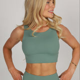 Sculpted Long Line Bra - Sage