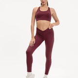 Sculpted X-Over Scrunch Bum Leggings - Mulberry