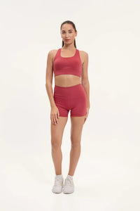 Sculpted High Waisted Biker Shorts - Raspberry